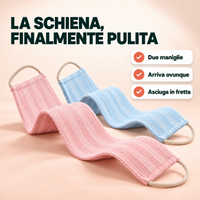 Exfoliating Back Scrubber Towel Double Loop Long Bath Body Wash Cloth Skin Deep Cleaning Shower Massage Bathroom Accessories